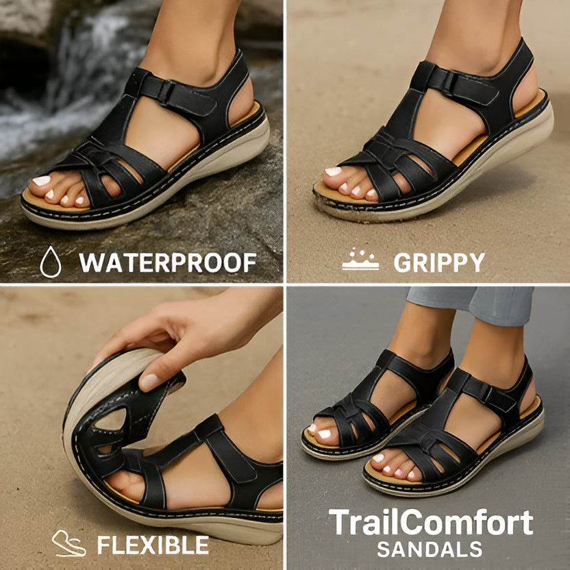 Women's Open Toe Sandals with Arch Support Footbed and Shock Absorbing Midsole