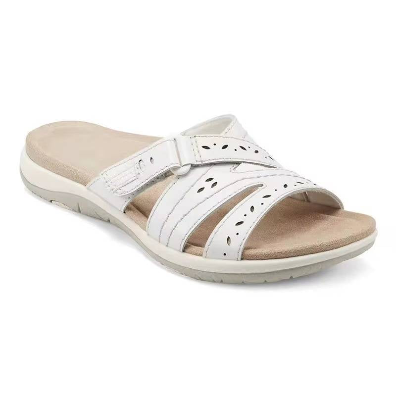 Women's Sandals with Three Point Arch Support and Adjustable Hook Loop Closure