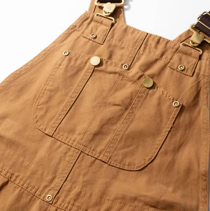 Women's Canvas Overalls with Padded Adjustable Straps and Multi-Pocket Storage