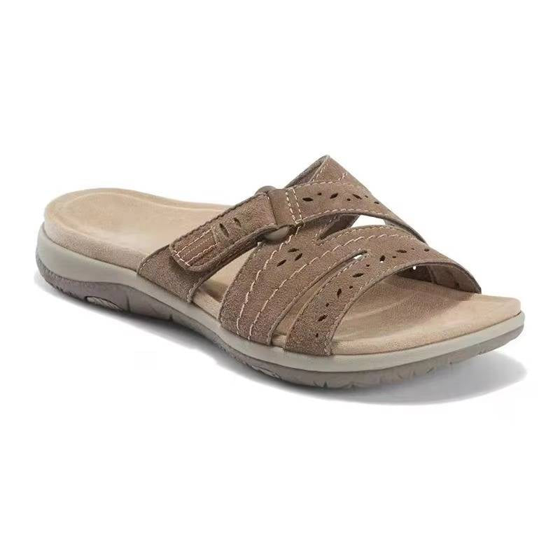 Women's Sandals with Three Point Arch Support and Adjustable Hook Loop Closure