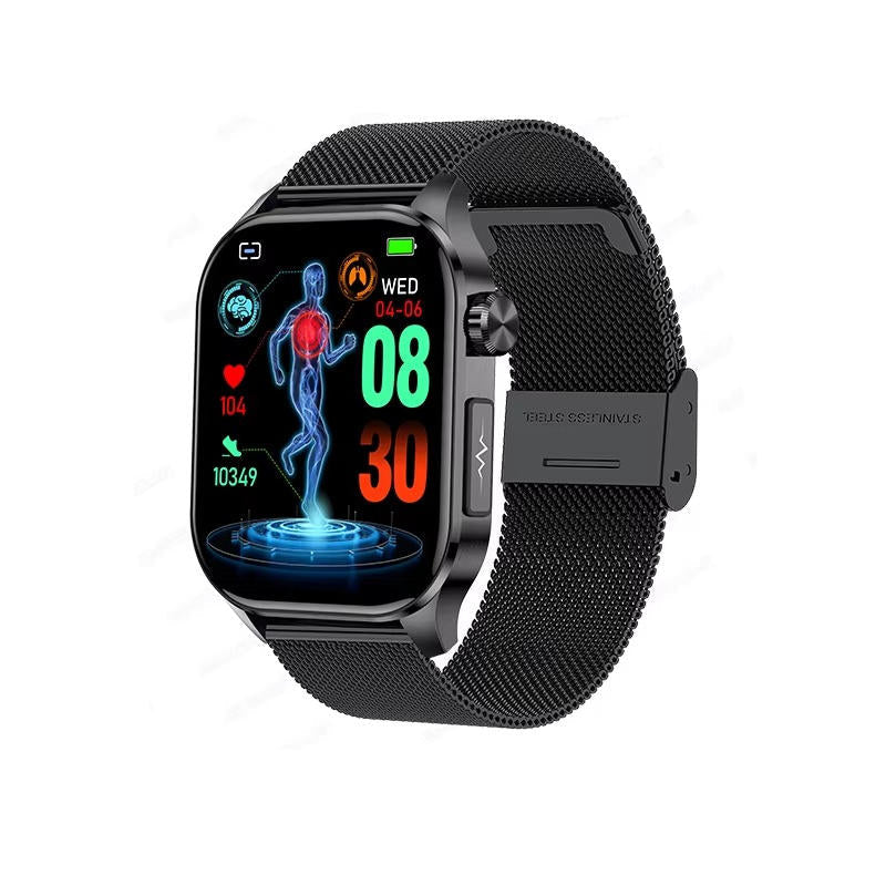 Senior Health Smartwatch with Heart Rate Monitor and Blood Oxygen Sensor, SOS Emergency Button