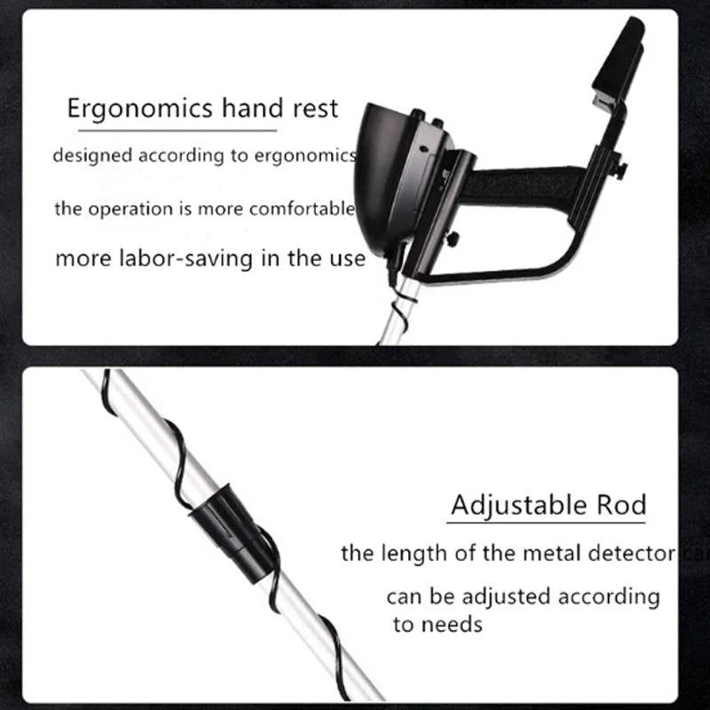 Metal Detector with Dual Detection Modes and Waterproof Search Coil, Adjustable Height