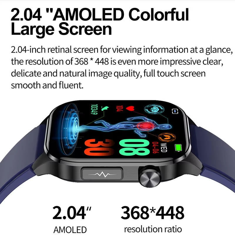 Senior Health Smartwatch with Heart Rate Monitor and Blood Oxygen Sensor, SOS Emergency Button