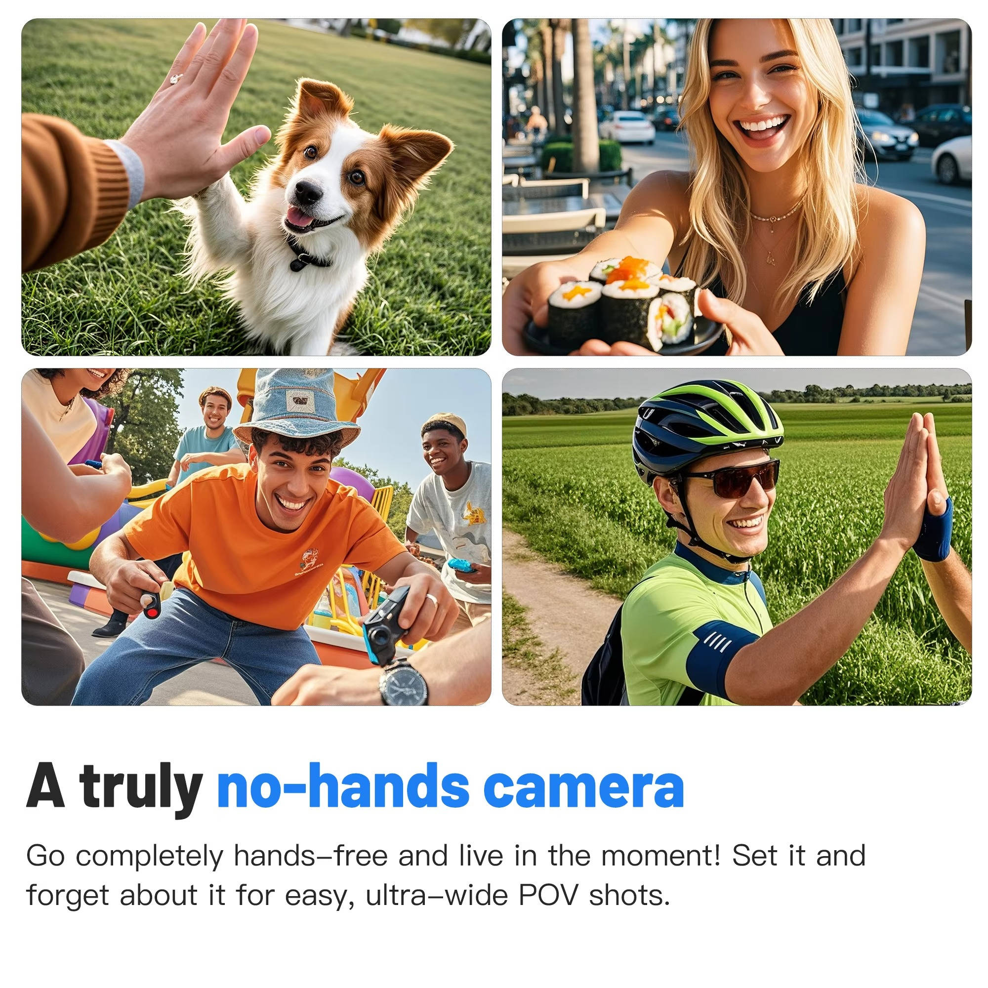 4K Compact Action Camera with 360 Rotating Clip and 7 Mount Accessories