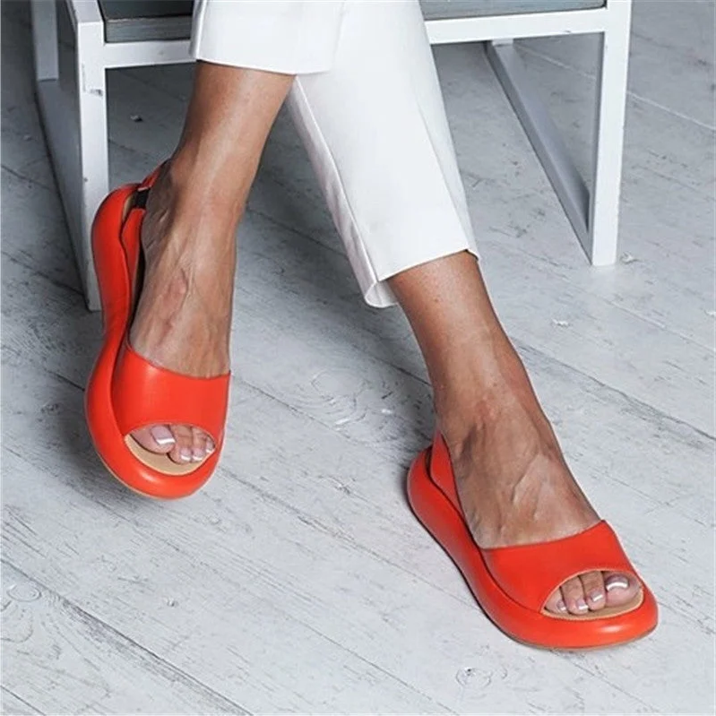 Women's Slip On Sandals with Molded Footbed and Shock Absorbing Sole, Textured Grip Bottom