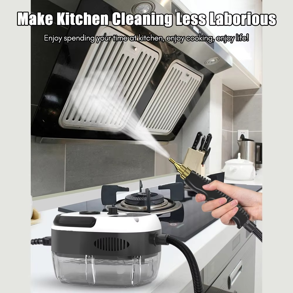 Handheld Steam Cleaner with Six Speed Settings and Three Brush Heads, 45 PSI Pressure