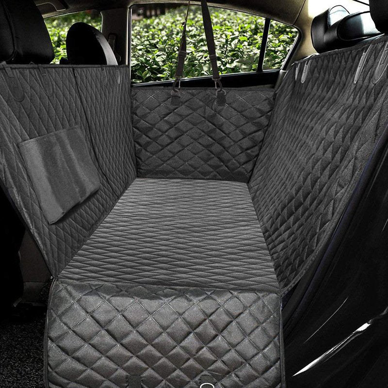 Waterproof Dog Car Seat Cover with Mesh Viewing Window and Zippered Side Panels, Machine Washable