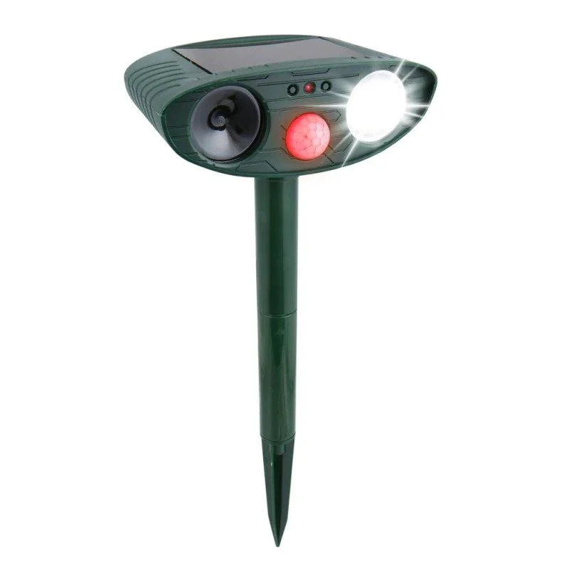 Solar Animal Repeller with Motion Sensor and Flashing Light, 30ft Range 4-Pack