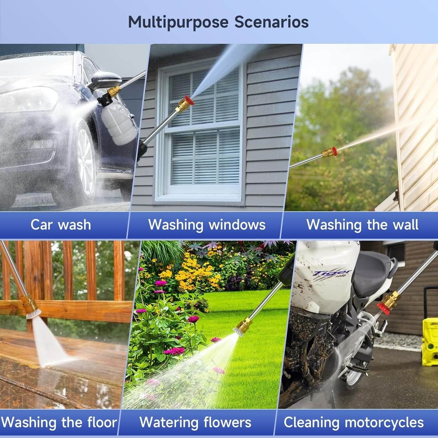 Handheld Pressure Washer with Rechargeable Battery and High Pressure Motor