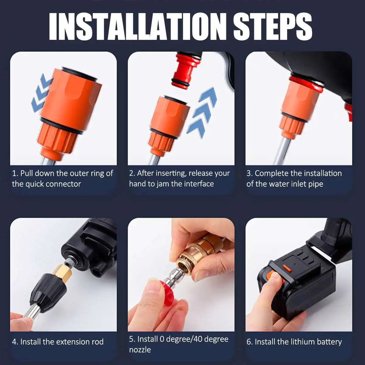 Handheld Pressure Washer with Rechargeable Battery and High Pressure Motor