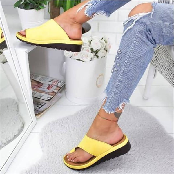 Cushioned Sandals with Curved Arch Support and Lateral Padding, Slip-On Design