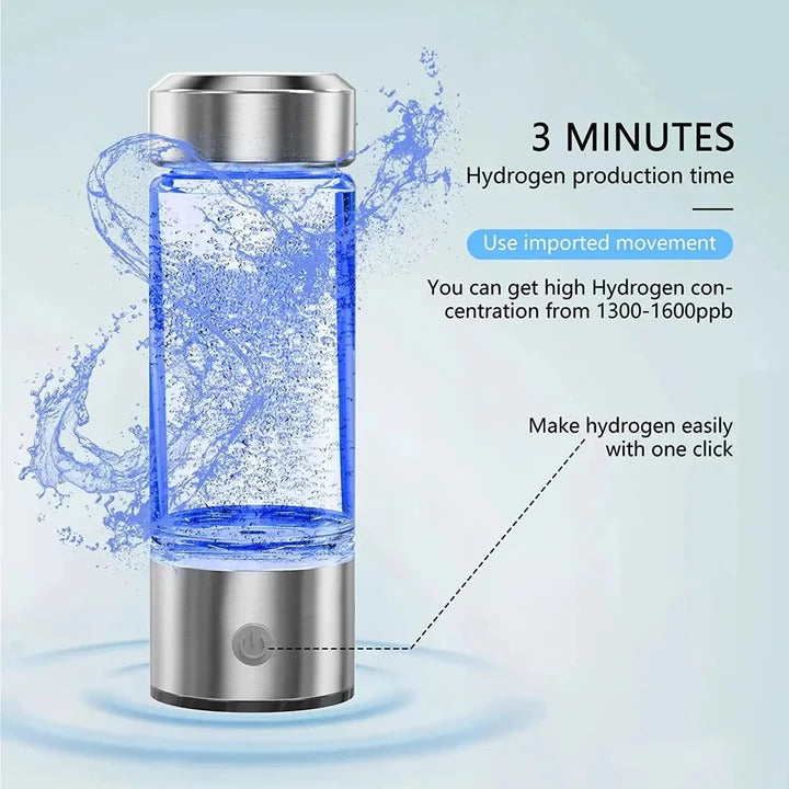 Portable Hydrogen Water Generator with Electrolysis System and Status Lights