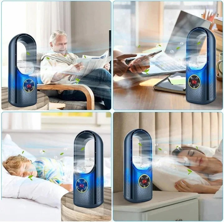 Portable Bladeless Air Conditioner with Quiet Cooling and Multiple Fan Speeds