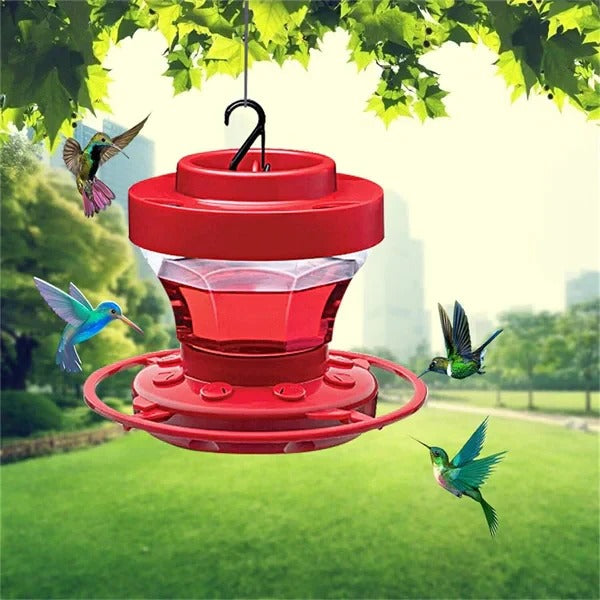 Hummingbird Feeder with Ant Moat and Eight Feeding Ports, Bee Proof Design