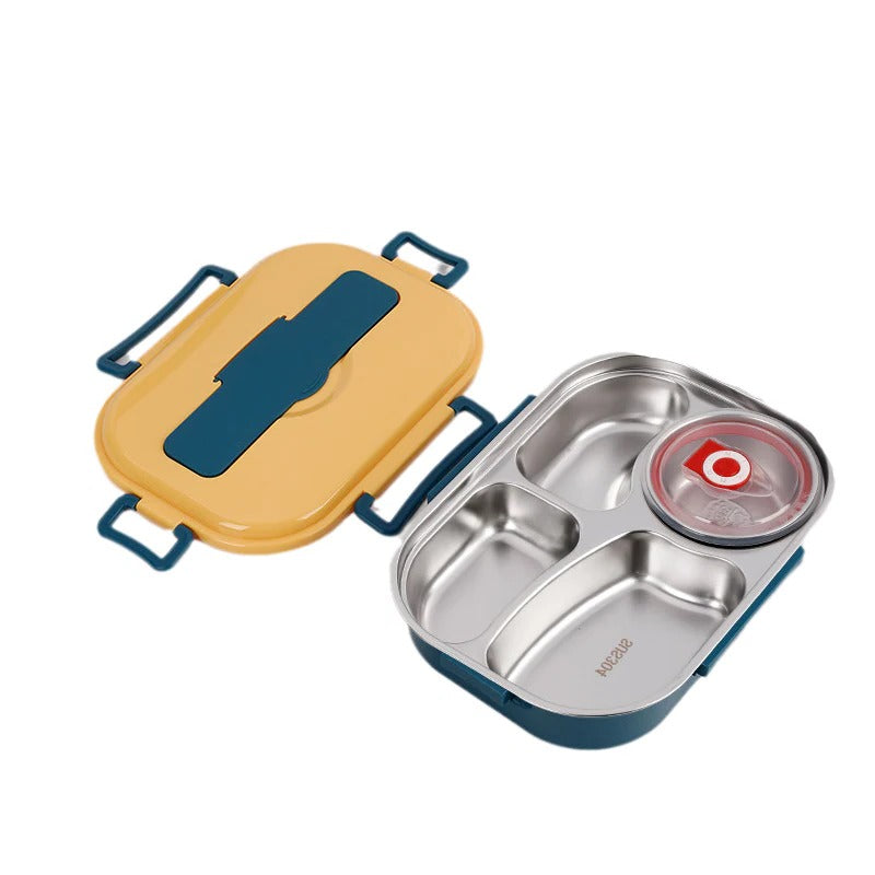 Insulated Bento Box with Snap Lock Seals and Stainless Steel Compartments