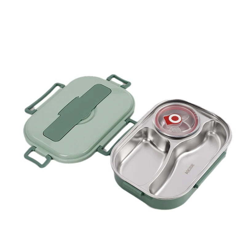 Insulated Bento Box with Snap Lock Seals and Stainless Steel Compartments