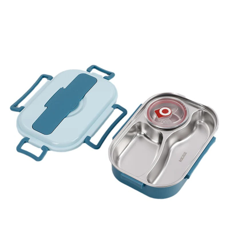 Insulated Bento Box with Snap Lock Seals and Stainless Steel Compartments