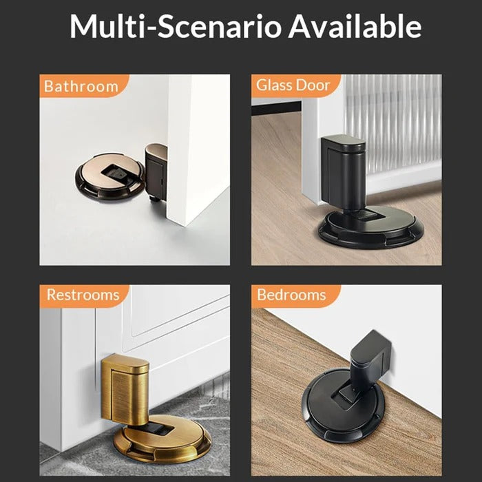 Adjustable Door Stopper with Locking Mechanism and Zinc Alloy Construction