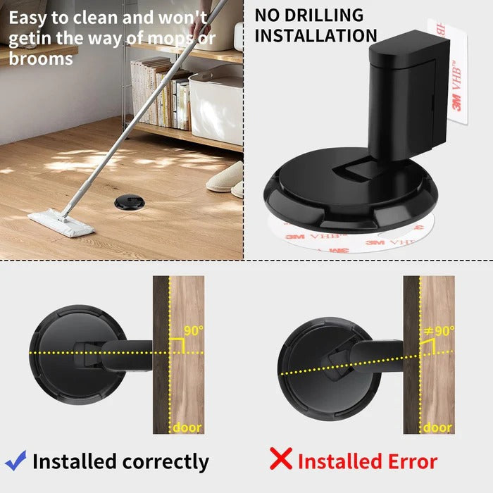 Adjustable Door Stopper with Locking Mechanism and Zinc Alloy Construction