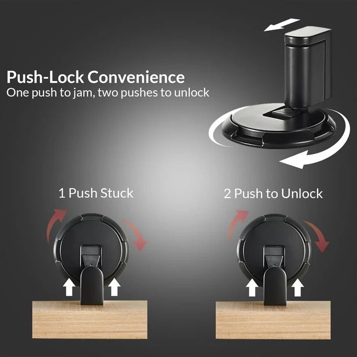 Adjustable Door Stopper with Locking Mechanism and Zinc Alloy Construction