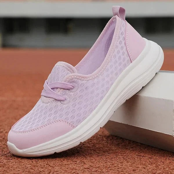 Women's Orthopedic Mesh Shoes with Memory Foam and Three Arch Support, Slip Resistant Sole
