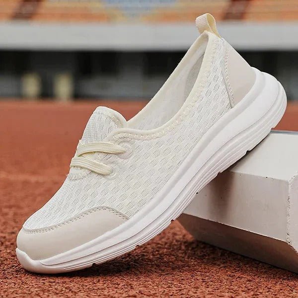 Women's Orthopedic Mesh Shoes with Memory Foam and Three Arch Support, Slip Resistant Sole