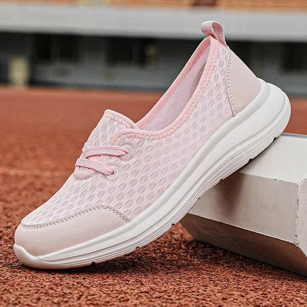 Women's Orthopedic Mesh Shoes with Memory Foam and Three Arch Support, Slip Resistant Sole
