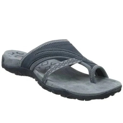 Arch Support Sandals for Women with Memory Foam Footbed and Adjustable Hook Closure
