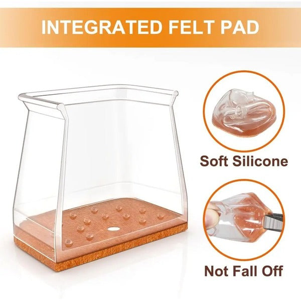 Chair Leg Floor Protectors for Square Legs, 24-Piece Set