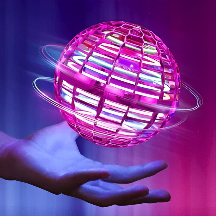 Motorized Flying Orb with Multi-Color LED Lights and Aerodynamic Design for Kids
