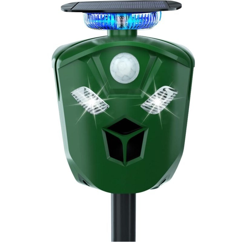 Ultrasonic Animal Repeller with 360-Degree Motion Detection and Solar Charging
