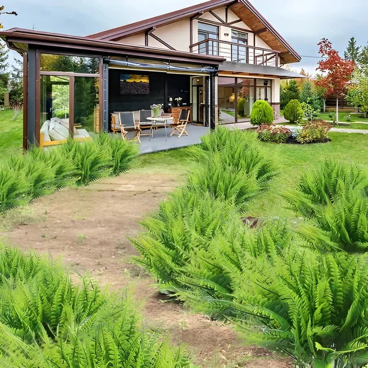 Artificial Boston Fern with 18 Flexible Branches and UV Resistant Coating for Indoor Outdoor Use