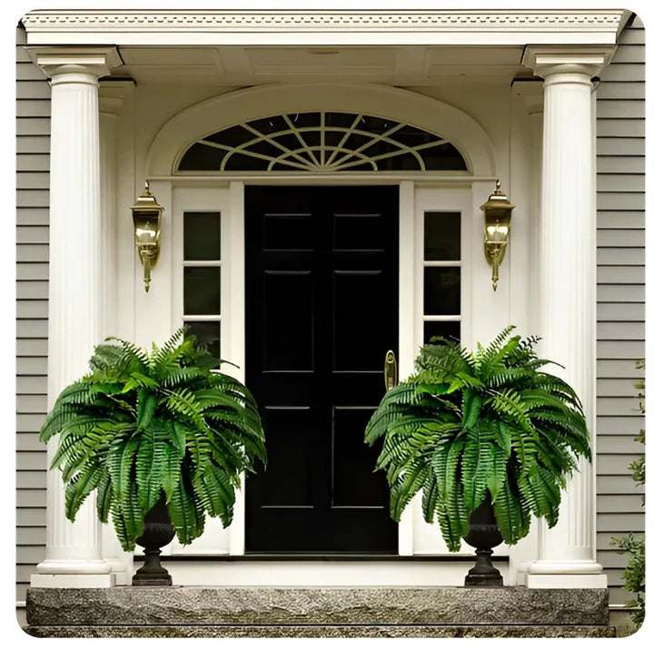 Artificial Boston Fern with 18 Flexible Branches and UV Resistant Coating for Indoor Outdoor Use