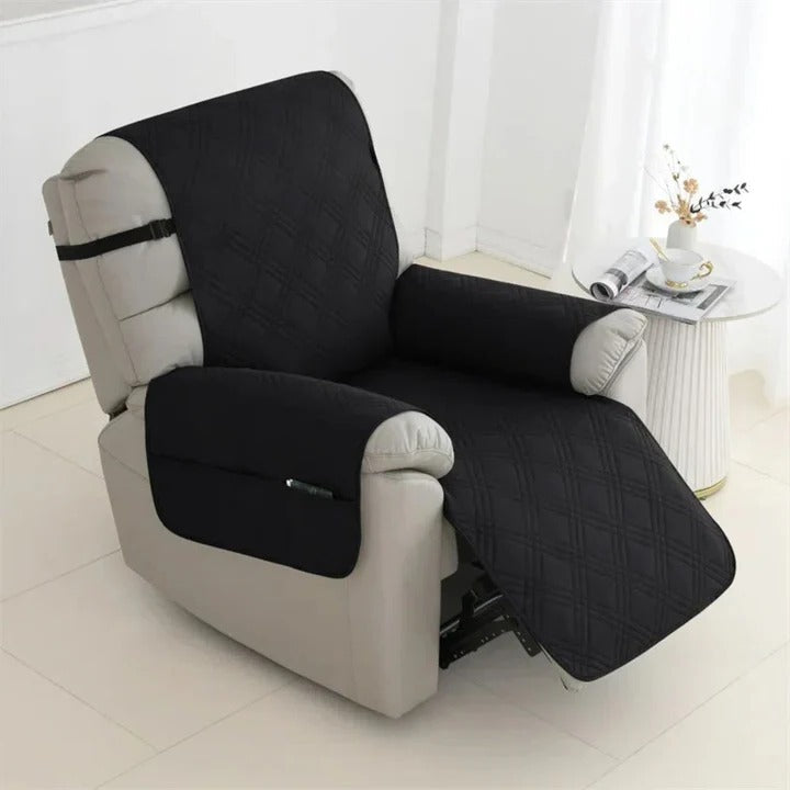 Quilted Recliner Slipcover with Waterproof Coating and Machine Washable Fabric