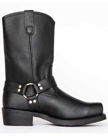 11 Inch Slip On Harness Boots with Double Stitched Construction and Oil Resistant Sole