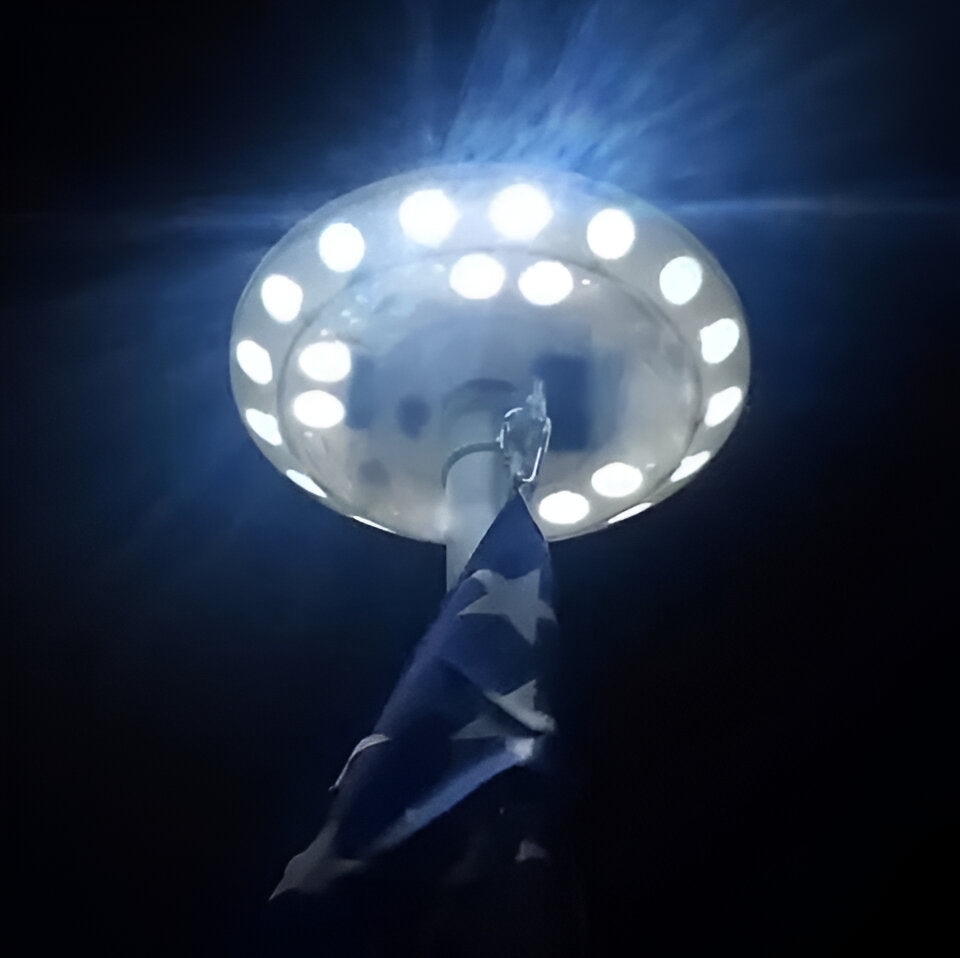 Solar Flagpole Light with 26 LED Bulbs and Automatic Dusk Sensor, 700 Lumens