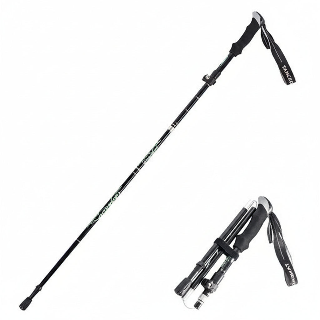Telescoping Trekking Pole with Ergonomic Handle and Aluminum Alloy Construction