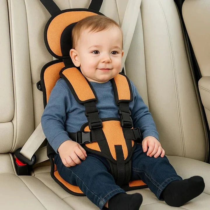 Portable Travel Seat with Five-Point Harness and Machine Washable Fabric for Children Ages 1-14