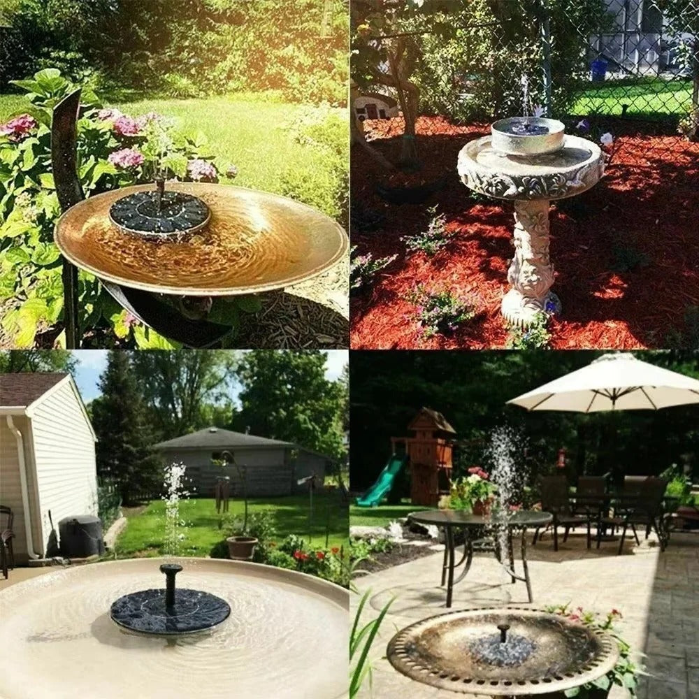 Solar Powered Floating Fountain Pump with 6 Interchangeable Nozzles for Water Features