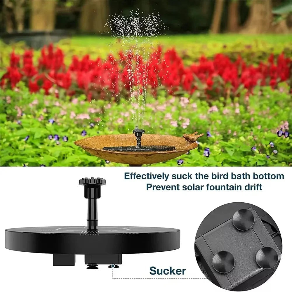 Solar Powered Floating Fountain Pump with 6 Interchangeable Nozzles for Water Features
