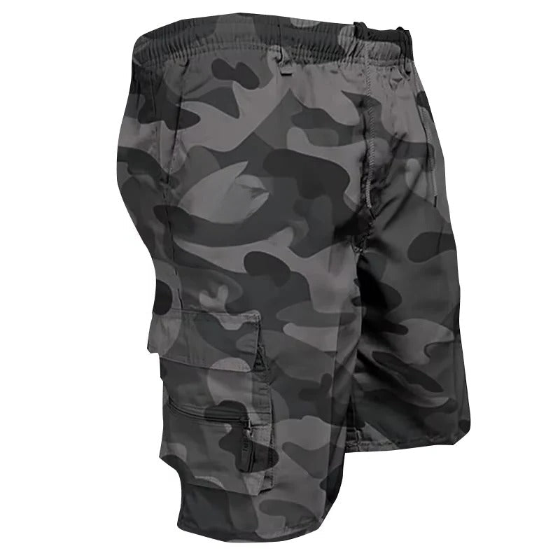 Cargo Shorts for Men with Deep Pockets and Relaxed Fit, Cotton Blend