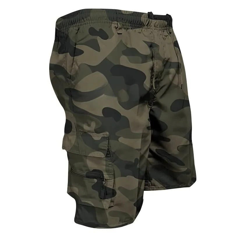 Cargo Shorts for Men with Deep Pockets and Relaxed Fit, Cotton Blend