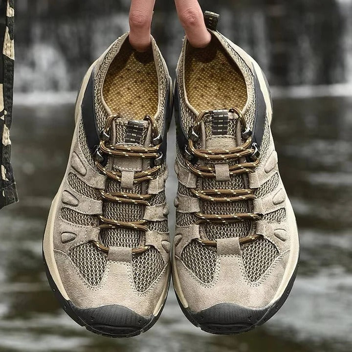 Waterproof Hiking Shoes with Reinforced Toe Cap and Ankle Support, Deep Tread Sole