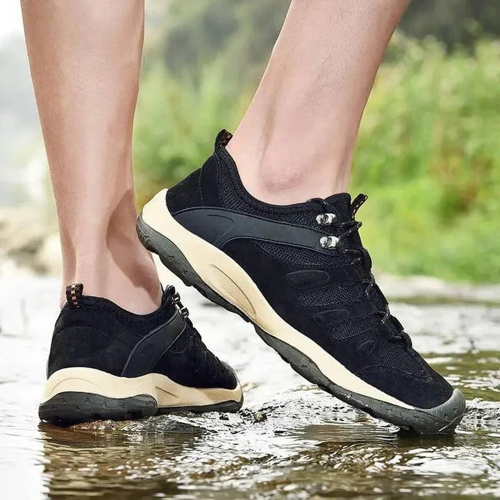 Waterproof Hiking Shoes with Reinforced Toe Cap and Ankle Support, Deep Tread Sole