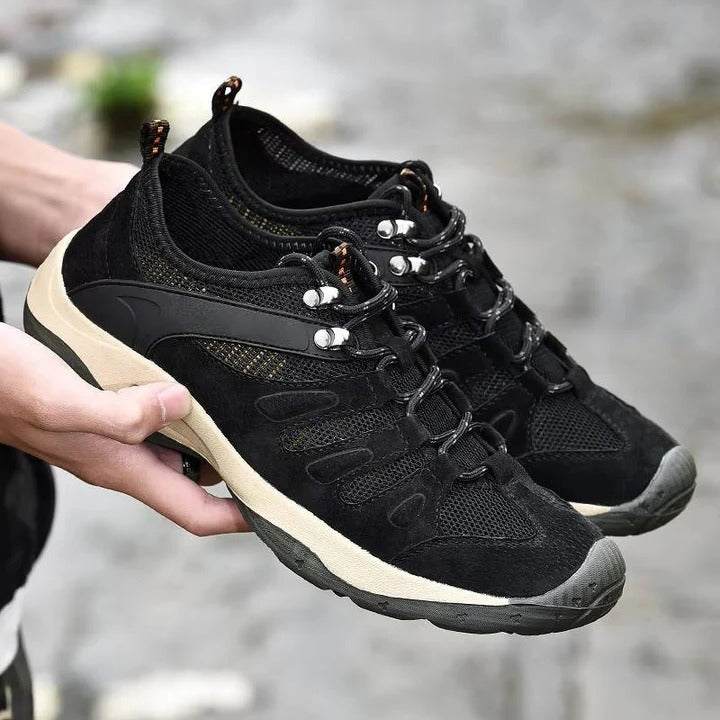 Waterproof Hiking Shoes with Reinforced Toe Cap and Ankle Support, Deep Tread Sole