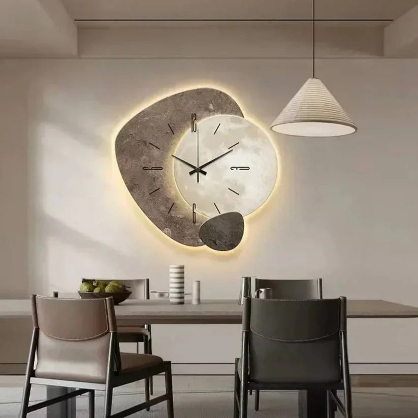Warm White LED Wall Clock with Silent Quartz Movement and Edge Lighting