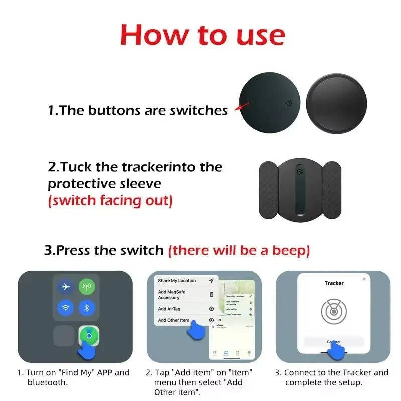 Compact Vehicle Tracker with Smartphone App and Magnetic Case, Weatherproof
