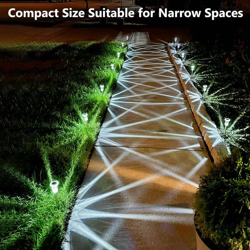 Snowflake Solar Pathway Lights with Cool White LED and Waterproof Design, 10-Pack