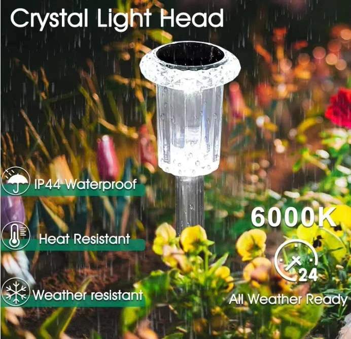 Snowflake Solar Pathway Lights with Cool White LED and Waterproof Design, 10-Pack