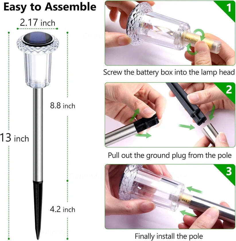 Snowflake Solar Pathway Lights with Cool White LED and Waterproof Design, 10-Pack